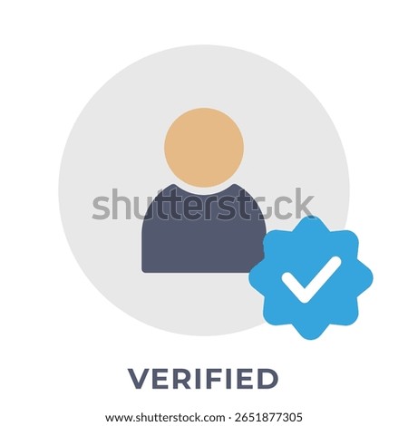 Single Icon User Verified, Avatar Icon, Icon Flat