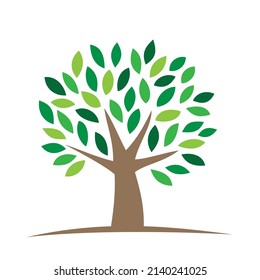 single icon vector tree design, with green leaves