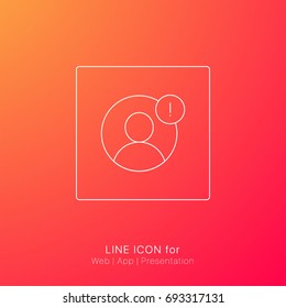 Single icon warning user elements, design, symbols, vector, abstract, outline shapes, innovative and creative inspiration business company for web app and presentation infographic collection