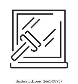 Single Icon Window in line or outline style. Icons For Mobile App and Web. Linier Icons Collection. Editable Stroke. Vector Illustration.