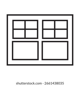 Single Icon Window in line or outline style. Icons For Mobile App and Web. Linier Icons Collection. Editable Stroke. Vector Illustration.