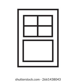 Single Icon Window in line or outline style. Icons For Mobile App and Web. Linier Icons Collection. Editable Stroke. Vector Illustration.