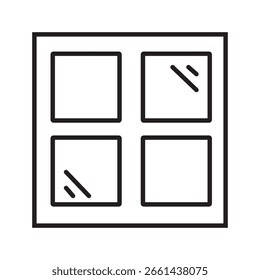 Single Icon Window in line or outline style. Icons For Mobile App and Web. Linier Icons Collection. Editable Stroke. Vector Illustration.