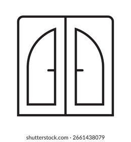 Single Icon Window in line or outline style. Icons For Mobile App and Web. Linier Icons Collection. Editable Stroke. Vector Illustration.