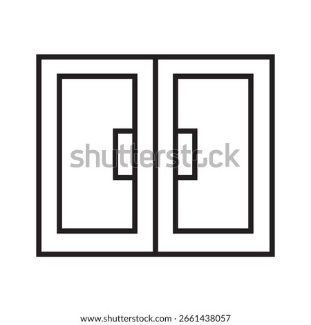 Single Icon Window in line or outline style. Icons For Mobile App and Web. Linier Icons Collection. Editable Stroke. Vector Illustration.