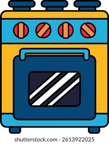single icon of a yellow stove 