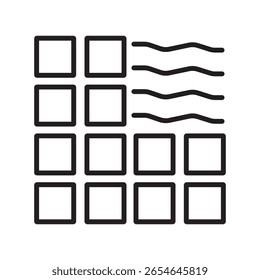 Single icons mosaics outline related to flooring. Icons for web and mobile app. Linear icon collection. Editable stroke. Vector illustration