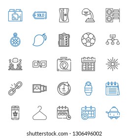 single icons set. Collection of single with room service, calendar, hanger, online shopping, sleeping bag, clock, picture, link, star, briefcase. Editable and scalable single icons.