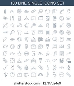 single icons. Trendy 100 single icons. Contain icons such as link, minus, stethoscope, music note, tent, cargo container, sausage, stairs, bowling ball. single icon for web and mobile.