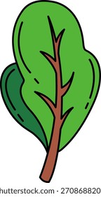 einzelne Illustration eines grünen Gemüses