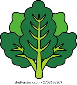 einzelne Illustration eines grünen Gemüses