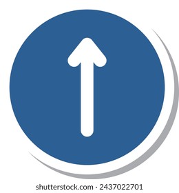 Single illustration of a mini sign sticker: Prohibited from moving in any direction other than the designated direction