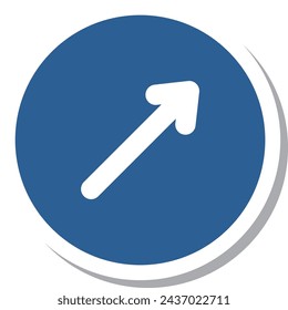 Single illustration of a mini sign sticker: Prohibited from moving in any direction other than the designated direction