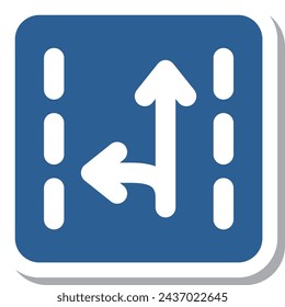 Single illustration of mini sign stickers - Traffic classification by direction of travel