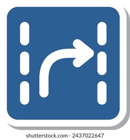 Single illustration of mini sign stickers - Traffic classification by direction of travel