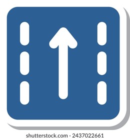 Single illustration of mini sign stickers - Traffic classification by direction of travel