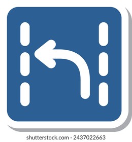 Single illustration of mini sign stickers - Traffic classification by direction of travel