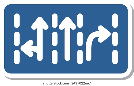 Single illustration of mini sign stickers - Traffic classification by direction of travel