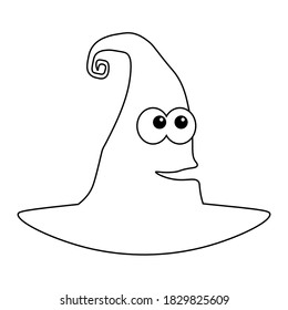 Single illustration of old witch hat for Halloween day