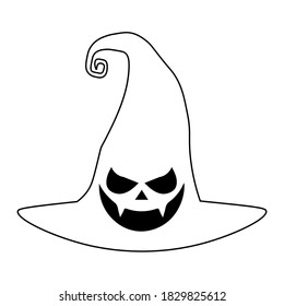 Single illustration of old witch hat for Halloween day