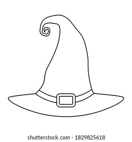 Single illustration of old witch hat for Halloween day