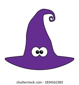 Single illustration of old witch hat for Halloween day