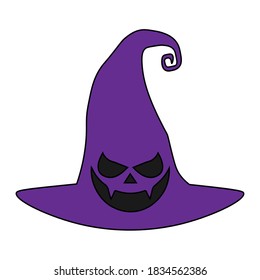 Single illustration of old witch hat for Halloween day