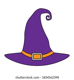 Single illustration of old witch hat for Halloween day