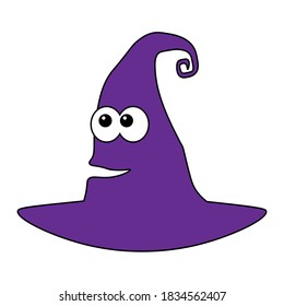 Single illustration of old witch hat for Halloween day