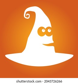Single illustration of old witch hat for Halloween day