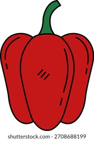 ilustración única de Un pimiento rojo