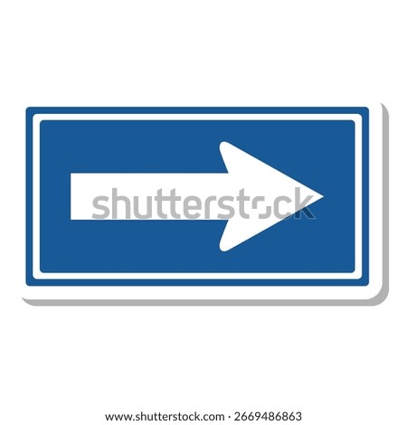 Single illustration of a sign sticker - One-way street