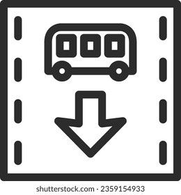 A single illustration of a simple sign Priority traffic zone for fixed-route buses