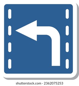 Einmalige Abbildung eines einfachen Zeichenaufklebers Einstufung nach Fahrtrichtung