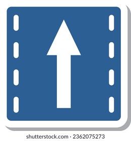 Single illustration of a simple sign sticker Passage classification by direction of travel