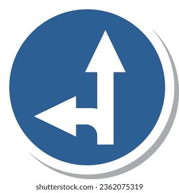 Single illustration of a simple sign sticker - Prohibited to proceed in any direction other than the designated direction