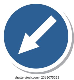 Single illustration of a simple sign sticker - Prohibited to proceed in any direction other than the designated direction
