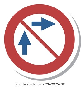 Ilustración simple de un autoadhesivo de señas Cómo girar a la derecha para bicicletas motorizadas generales (giro pequeño)