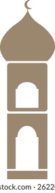 Einzige islamische Moschee Vektor Formen Silhouette. Fensterrahmen Silhouette. Traditionelles Bogenschablonendesign für die Dekoration. Orientalische Minimalelemente. Ramadan Muslim