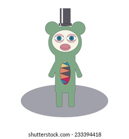 single isolated cute doodle monster
