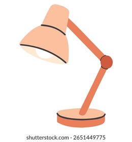 Single isolated desk lamp with simple soft-toned base and shade. Suitable for themes of studying, reading, and late-night work or cozy workspace setup