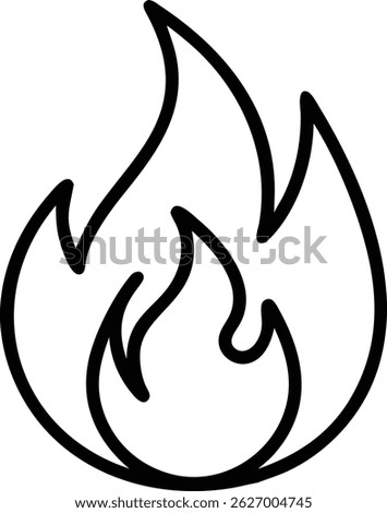 A single, isolated fire flame icon, perfect for design projects needing a fiery element.