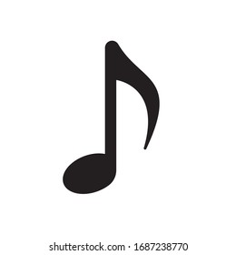 Single isolated music note icon