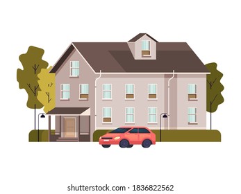 Single isolated on white background house concept vector flat graphic design flat illustration
