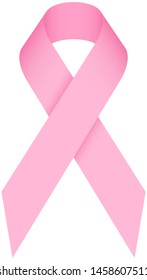 Single Isolated Pink Loop Ribbon Breast Cancer