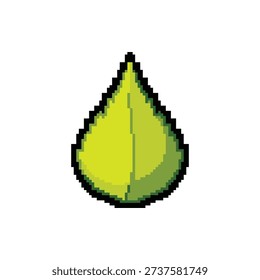 A single isolated pixel art sprite of a pointed birch leaf with serrated edges.