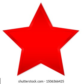 Single Isolated Red Shining Star With Shadow