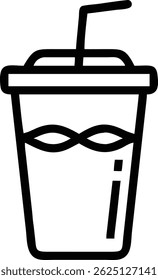 Um único ícone isolado de refrigerante, perfeito para menus, aplicativos ou sites. Design limpo com cores vibrantes.