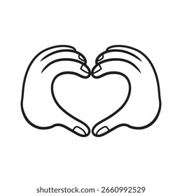 [Single item] 4. Hand heart illustration material