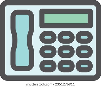 Icono de un solo elemento para aparatos eléctricos simples de color Teléfono fijo